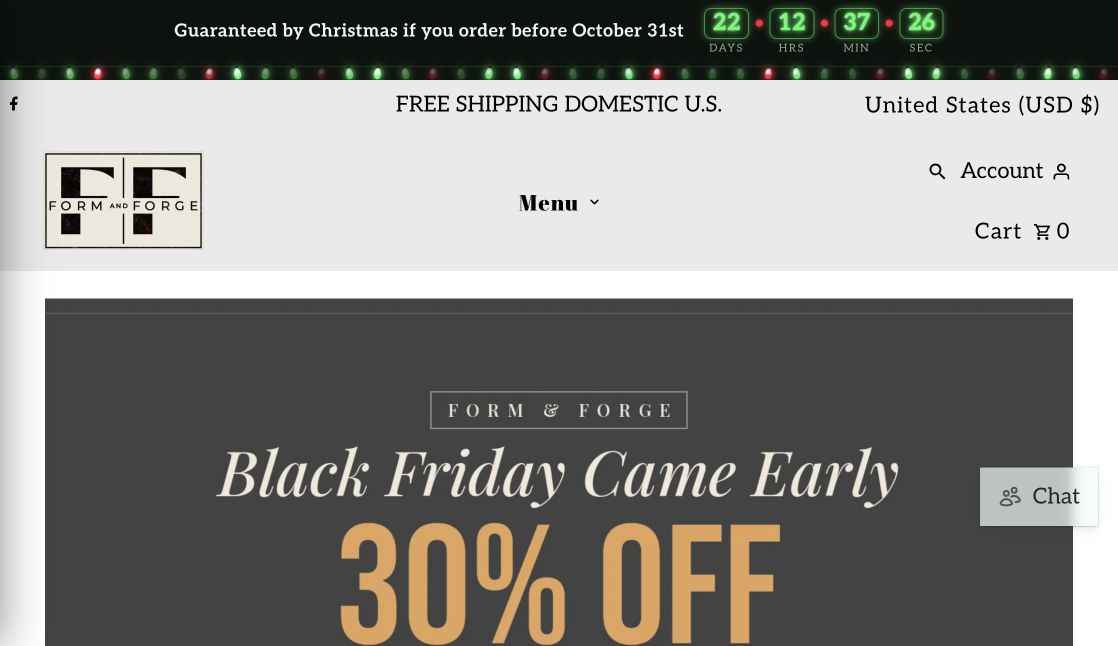 Homepage screenshot of Form & Forge Designs