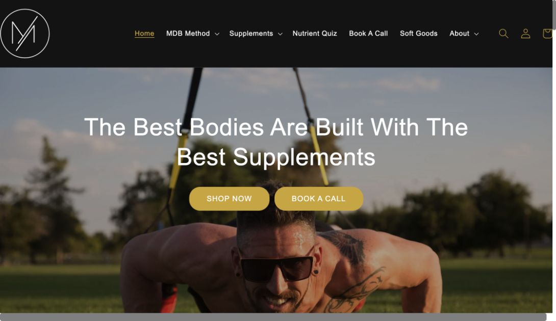 Homepage screenshot of Million Dollar Body Labs